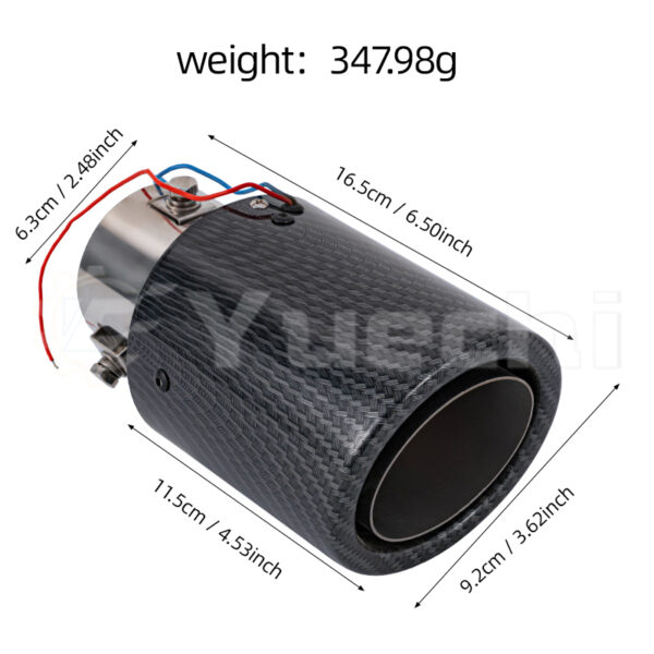 Universal Car Carbon Fiber Luminous Exhaust Tips Red Blue Light Car Led Muffler Exhaust Pipe Tip