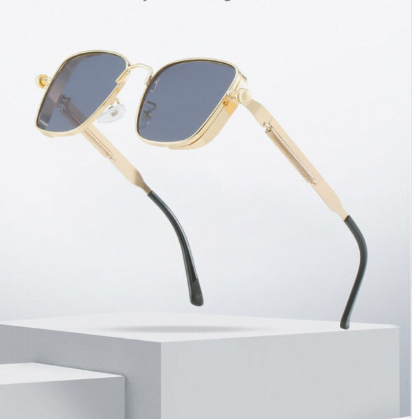 Vintage Mens square Metal Frame Sunglasses Designer Fashion Y2k Punk Summer Sunglasses 2025