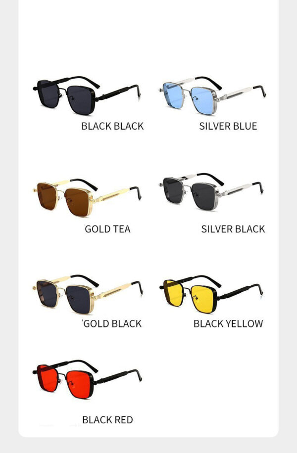 Vintage Mens square Metal Frame Sunglasses Designer Fashion Y2k Punk Summer Sunglasses 2025