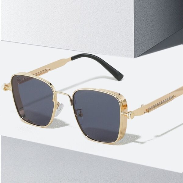 Vintage Mens square Metal Frame Sunglasses Designer Fashion Y2k Punk Summer Sunglasses 2025