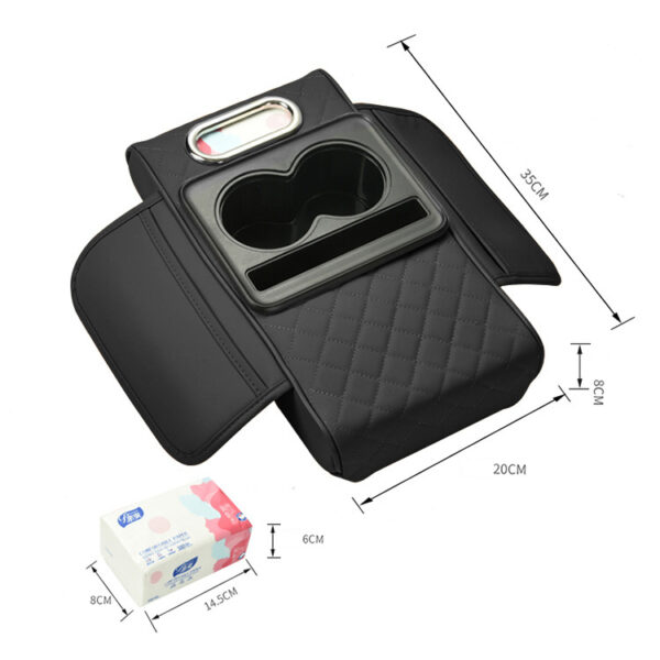 Wholesale Universal Leather Car Armrest Box Heightened Pad With Water Cup Holder Storage Box for Car