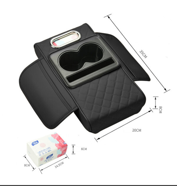 Wholesale Universal Leather Car Armrest Box Heightened Pad With Water Cup Holder Storage Box for Car