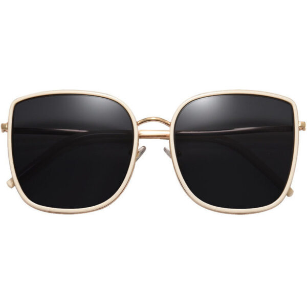Women's Luxury Sunglasses with Large Frame UV400 Optical Sun Protection Black and White Frames Fashionable Style
