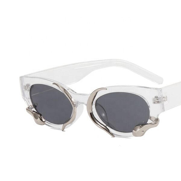 Y2K Sunglasses Transparent Frame Steampunk Designer Snake Decoration Custom Women Shade Sun Glasses UV400