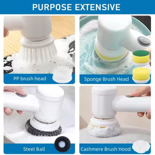 Portable USB Rechargeable Power Cleaning Brush - LCB323 - Image 4