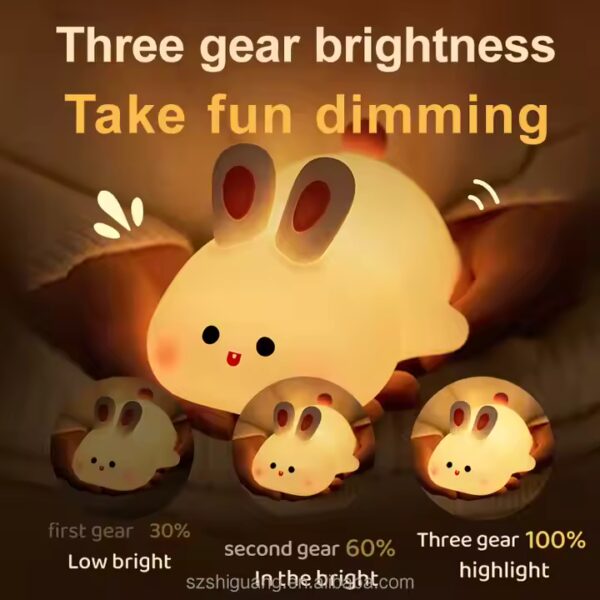 Cute Cartoon Bunny Silicone Night Lamp - LB232 🐰 - Image 3