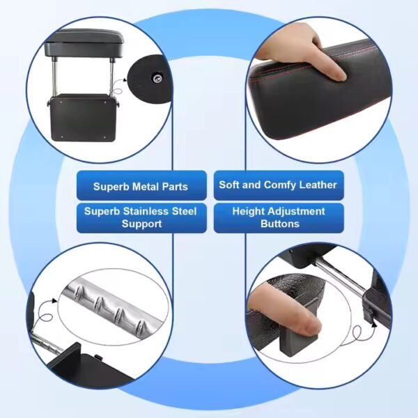Universal Leather Car Armrest & Seat Gap Organizer -LC56 - Image 3