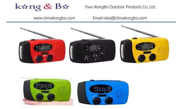 Kongbo Solar Hand Crank Emergency Radio & LED Flashlight - LE2 - Image 2