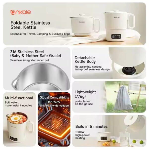 Digital Smart Foldable Travel Kettle & Hot Pot - LH343 - Image 3