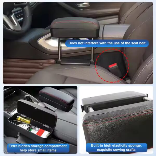 Universal Leather Car Armrest & Seat Gap Organizer -LC56 - Image 4