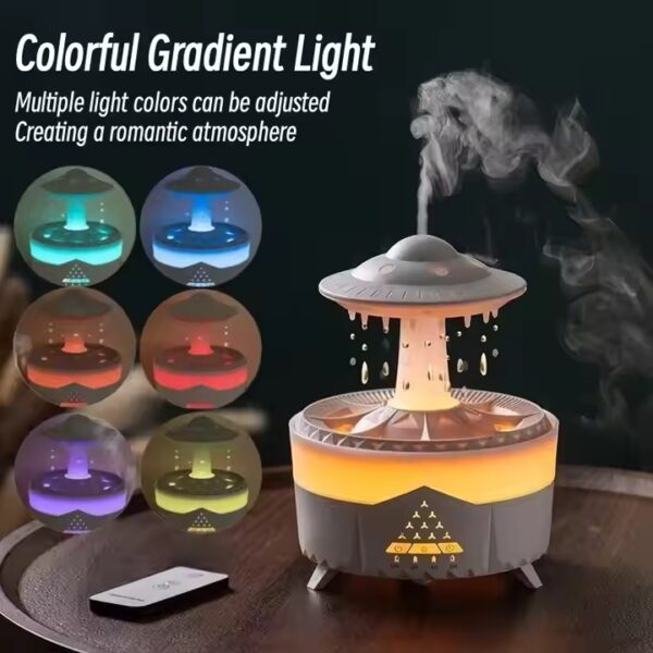 Rain Cloud Aroma Diffuser with Colorful Light - LR54 - Image 2