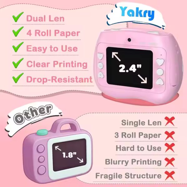 Dual-Sided Kids HD Instant Print Camera with Selfie Mode - LC232 - Image 3