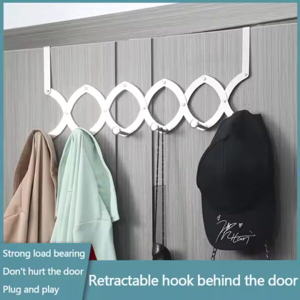 Over-the-Door Metal Hook Rack with Multiple Hooks - Image 3