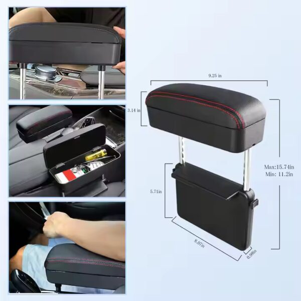 Universal Leather Car Armrest & Seat Gap Organizer -LC56 - Image 2