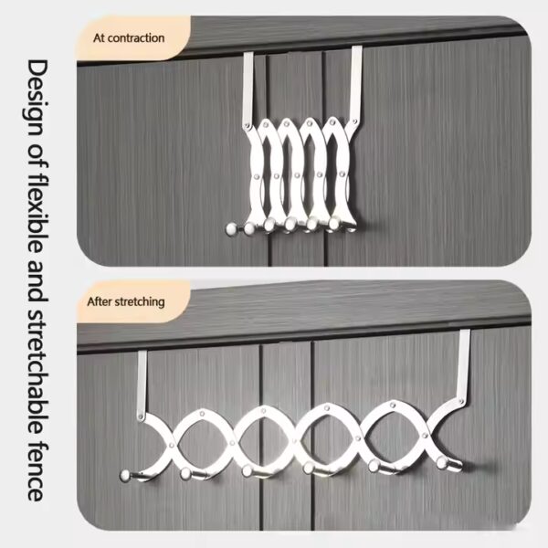Over-the-Door Metal Hook Rack with Multiple Hooks - Image 2