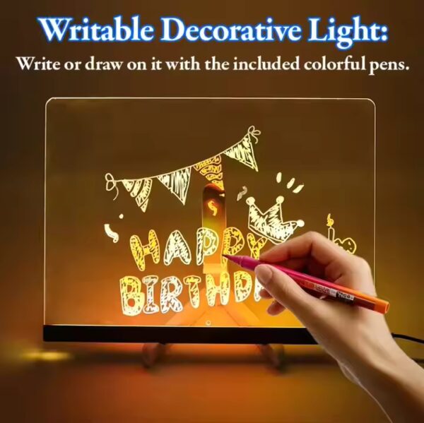LED Note Board with Colors Pen LED Illuminated Drawing Pad - LSP1234 - Image 2