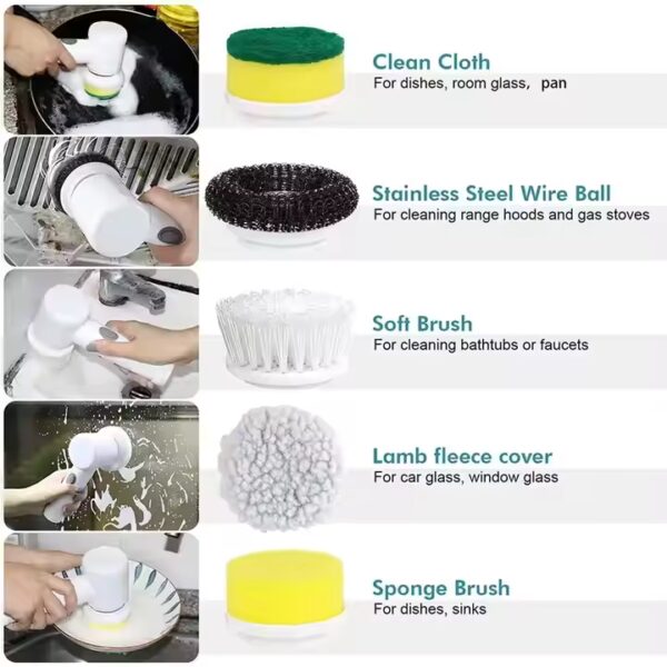 Portable USB Rechargeable Power Cleaning Brush - LCB323 - Image 5