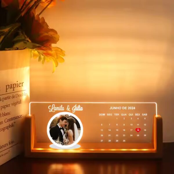 Personalized LED Photo Frame with Wooden Base - LN2 💖