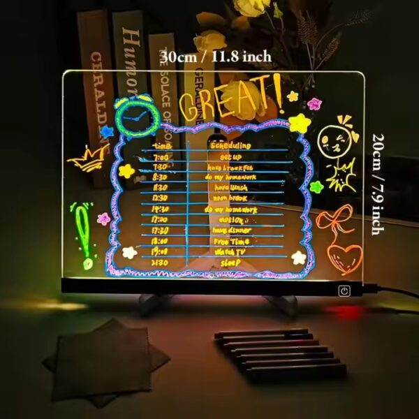 LED Note Board with Colors Pen LED Illuminated Drawing Pad - LSP1234