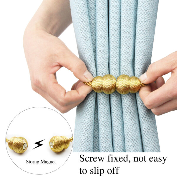 Magnetic Curtain Tiebacks – Colorful Decorative Buckle - Image 3
