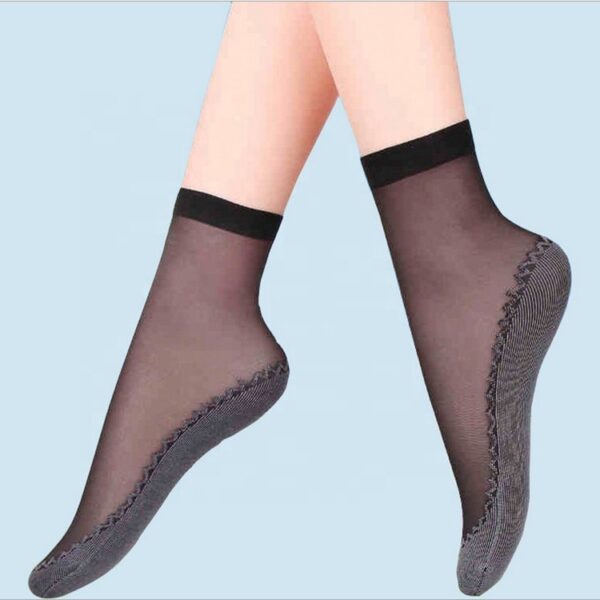 Women's Sheer Nylon Ankle Socks - Transparent & Stretchy