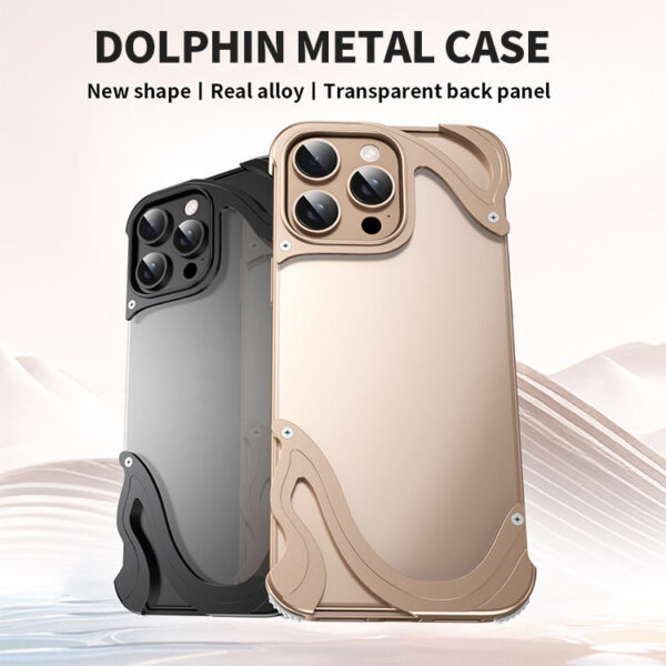 Aluminum Alloy Dolphin Frame Magnetic Phone Case for iPhone