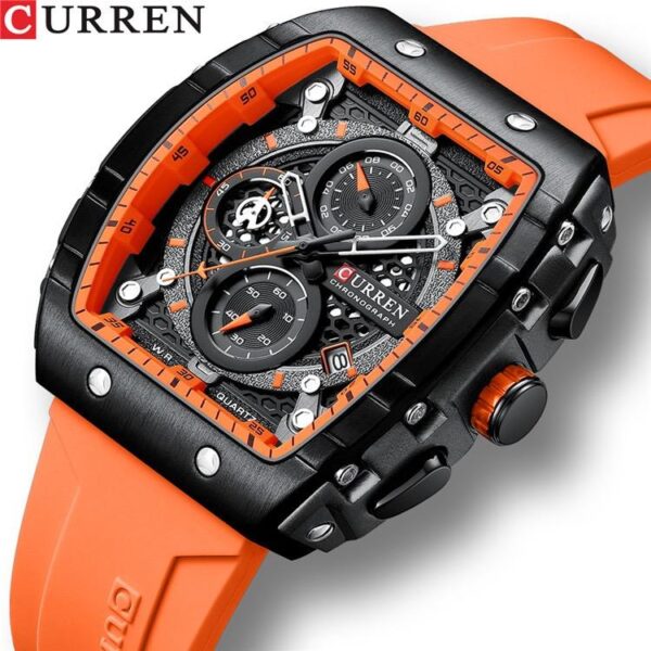 CURREN 8442 Multi-Function Chronograph Watch – Men’s Quartz, Waterproof, Silicone Strap - Image 6