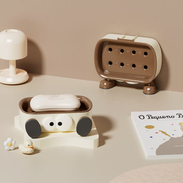 Plastic Soap Dish Holder Wall Mounted Soap Box Bathroom - Image 6