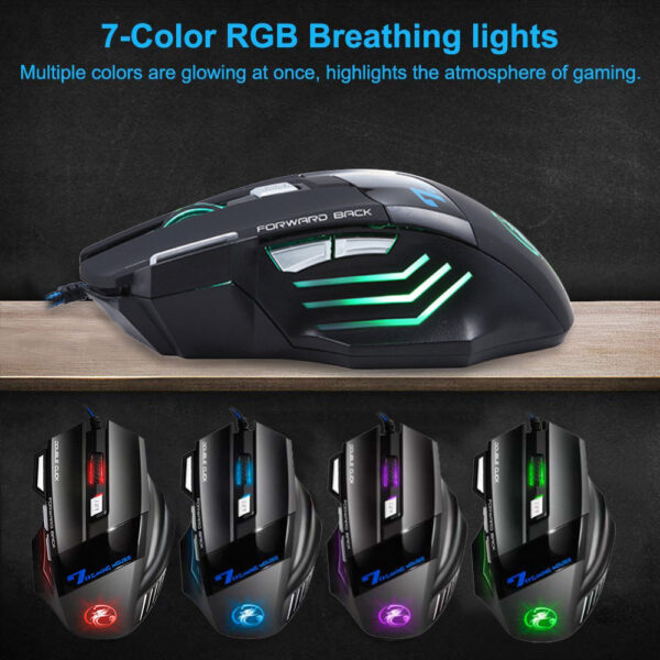 X7 RGB Backlit Ergonomic Wired Gaming Mouse - Image 5