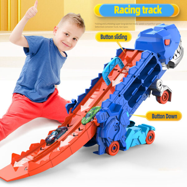 Folding Dinosaur Transporter Car with Die-Cast Cars – Competitive Game & Storage Toy - Image 4