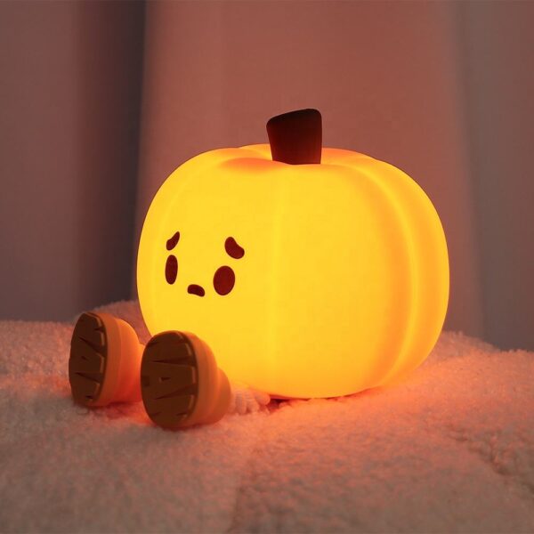 EGOGO LED Pumpkin Night Light – Soft Silicone, Touch Sensor, Glowing Halloween Decoration & Kids Gift - Image 2