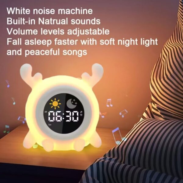 Kids Color-Cue Sleep Trainer Clock with Night-Light & Alarm - Image 4