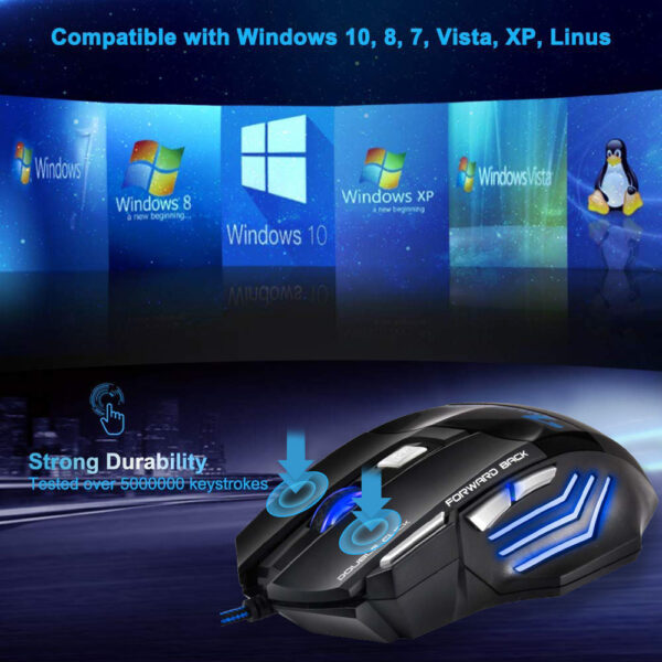 X7 RGB Backlit Ergonomic Wired Gaming Mouse - Image 4