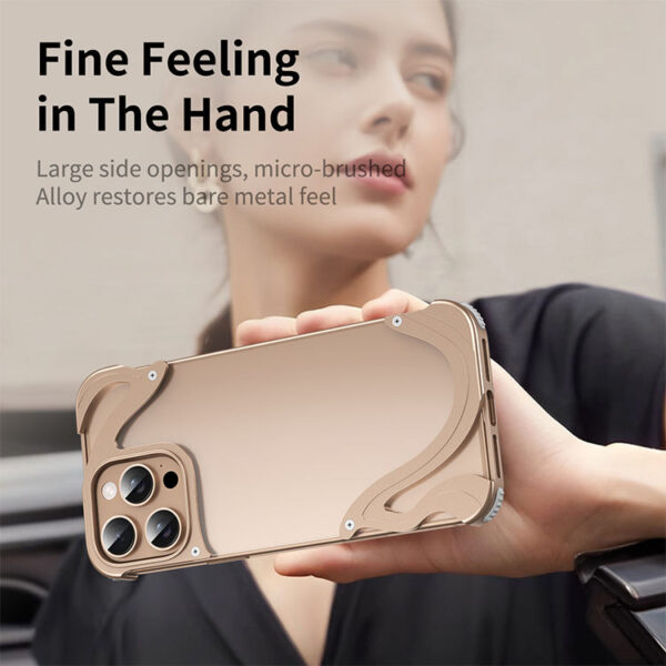 Aluminum Alloy Dolphin Frame Magnetic Phone Case for iPhone - Image 2