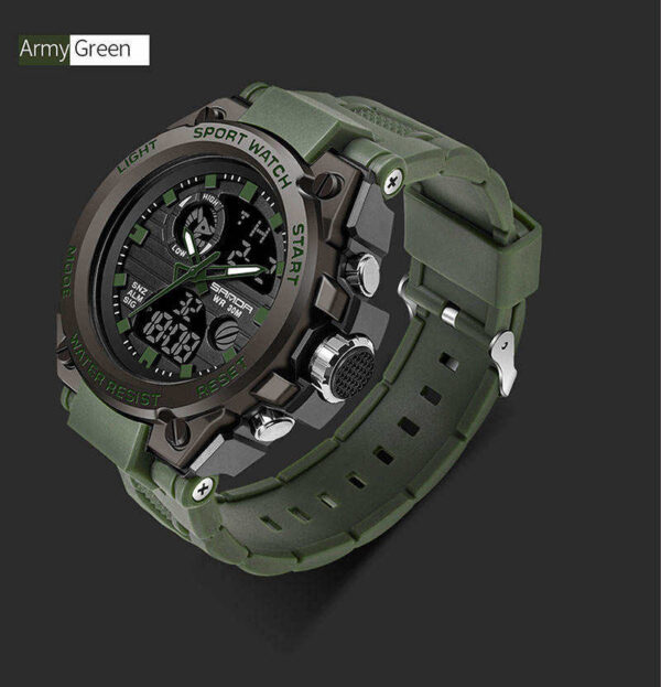 SANDA 739 Multifunction Men's Sports Watch – Dual Analog-Digital Display, Waterproof & Shock-Resistant - Image 2