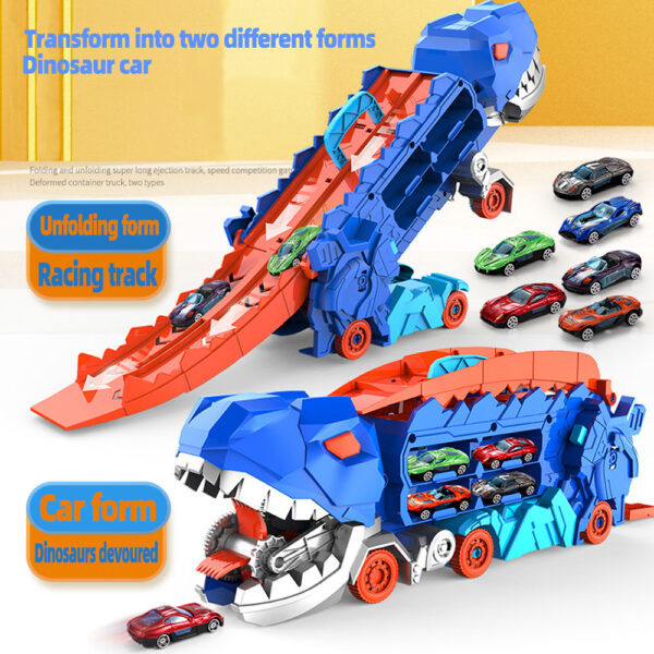 Folding Dinosaur Transporter Car with Die-Cast Cars – Competitive Game & Storage Toy - Image 5