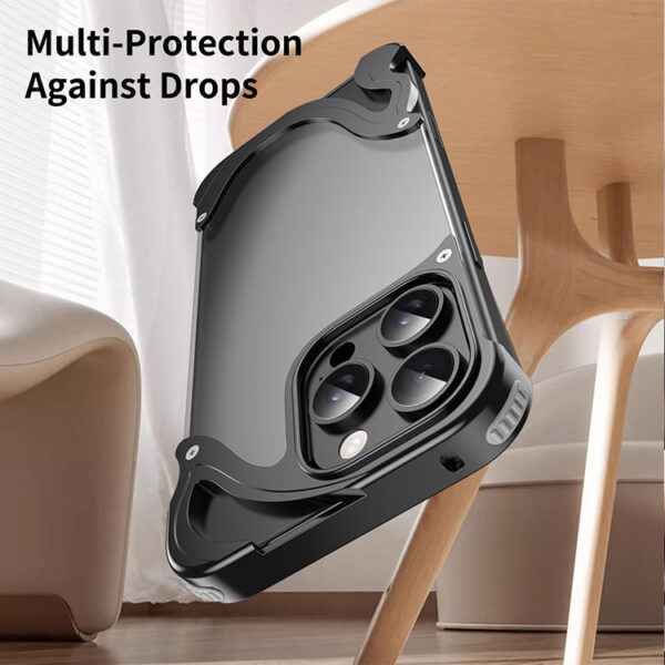 Aluminum Alloy Dolphin Frame Magnetic Phone Case for iPhone - Image 4