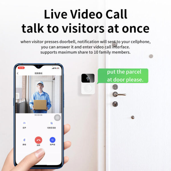Smart HD Wireless Video Doorbell with Night Vision & Motion Detection - Image 7