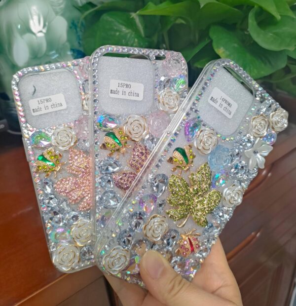Luxury Rhinestone Maple Leaf for iPhone case Maple Leaf Protective Cover - Image 5