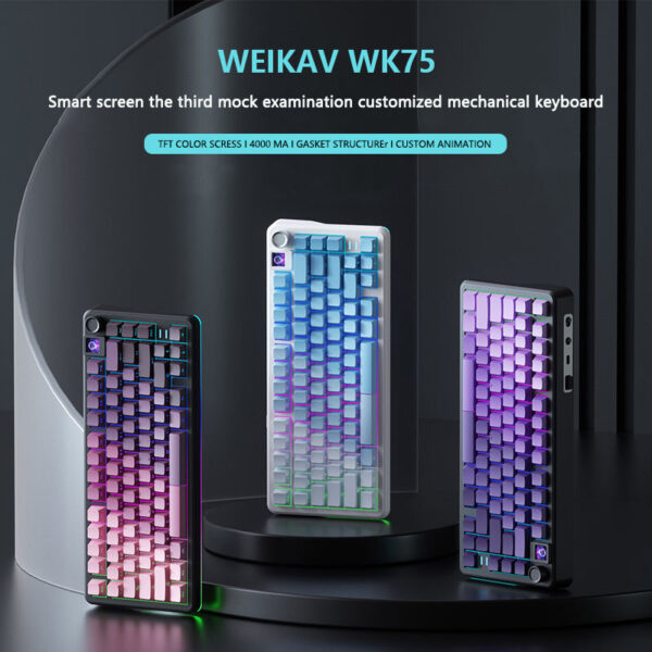 WEIKAV WK75 Tri-Mode RGB Mechanical Keyboard with TFT Screen