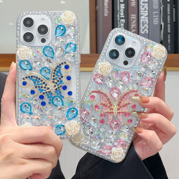 Rhinestone Butterfly Flower Luxury Phone Case - Image 6