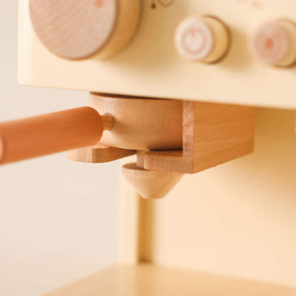 Custom Role Play Wooden Kitchen Toy – Portable Pretend Coffee Machine Set for Kids - Image 4