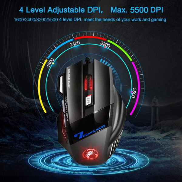 X7 RGB Backlit Ergonomic Wired Gaming Mouse