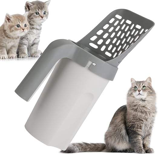 CleanPaw Scooper Pet Waste Disposal Portable Integrated Cat Litter Shovel Kitten Dog Litter Scooper With Poop Bags