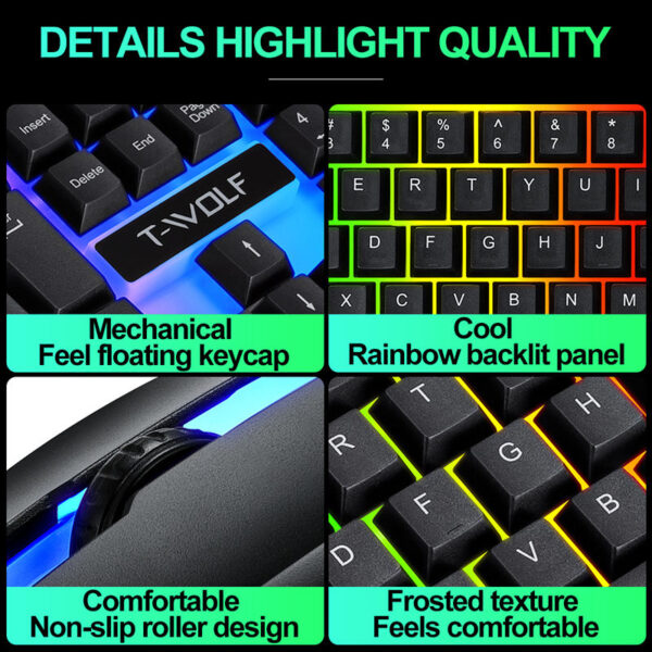 TF230 Rainbow Wired Gaming Keyboard & Mouse Combo - Image 4