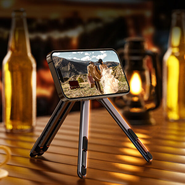 Travel Portable Magnetic Phone Tripod Stand Aluminium Foldable Compatible with Laptops Tablets and Mobile Phones - Image 3