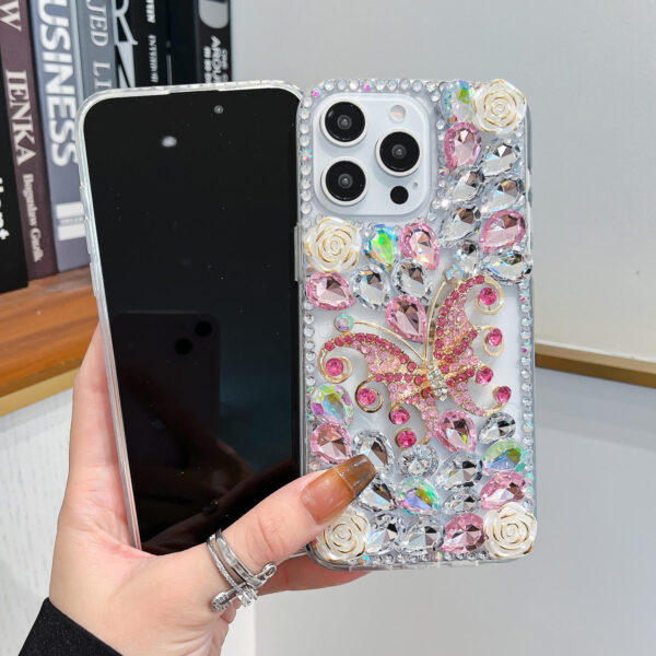 Rhinestone Butterfly Flower Luxury Phone Case - Image 5