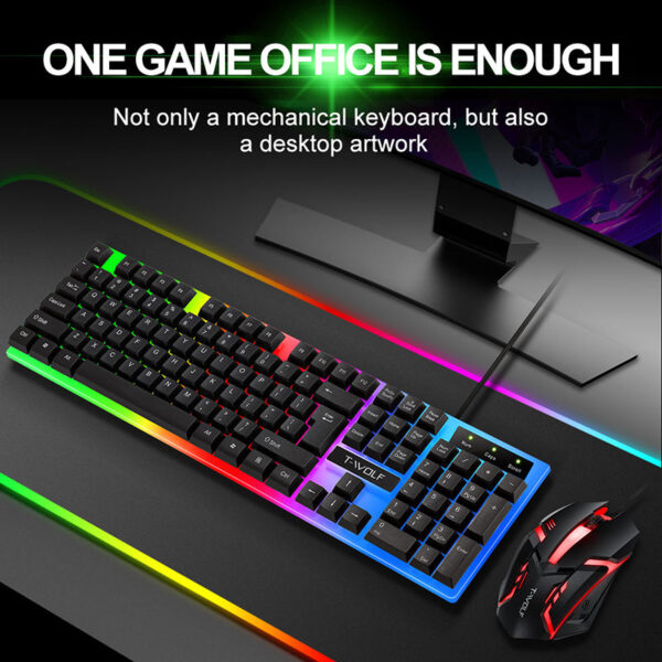 TF230 Rainbow Wired Gaming Keyboard & Mouse Combo - Image 3