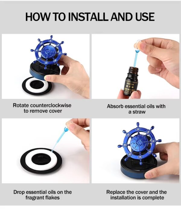 Solar-Powered Rotating Car Aroma Diffuser – Auto-Spinning Dashboard Air Freshener - Image 5