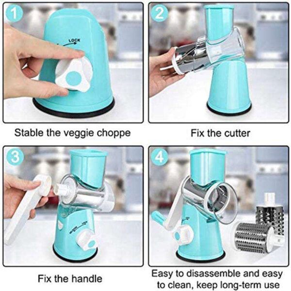 Manual Rotating Vegetable Cutter – Multi-Functional Kitchen Roller Slicer, Grater & Shredder - Image 6